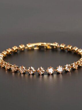 14K Gold 7" Womens 2ct Champagne Diamond Tennis Bracelet New 14 K Silver Jewelry